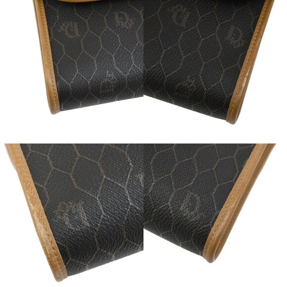 CHRISTIAN DIOR Logos Honeycomb Chain Shoulder Bag PVC Leather Brown Gold 38EF277 - Picture 7 of 16